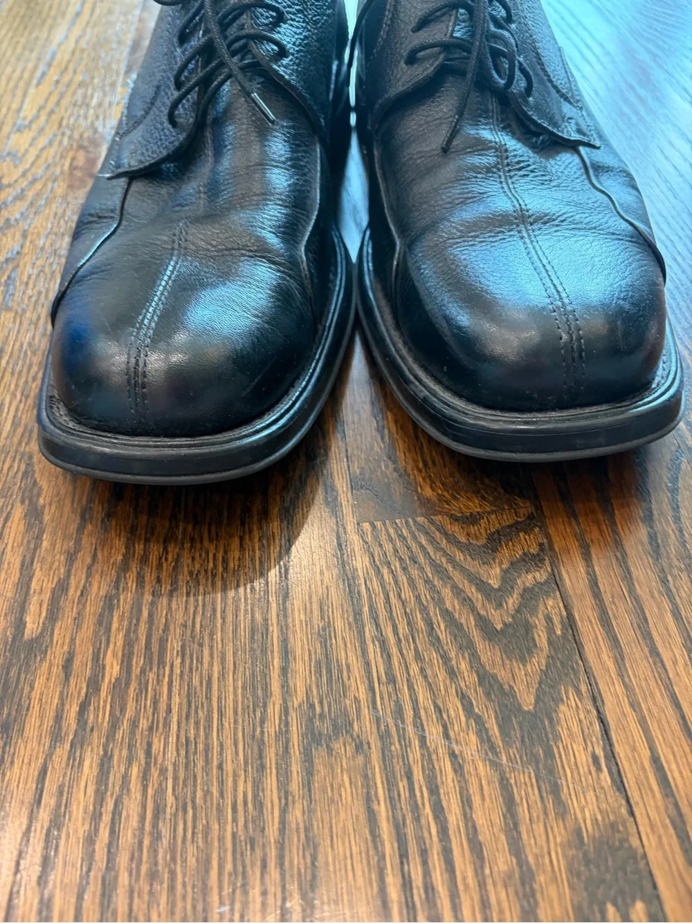 BELVEDERE Baybridge Black Leather Dress Shoes Wide Width